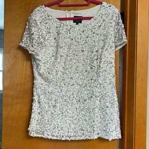 Adrianna Papell White Embellished Top